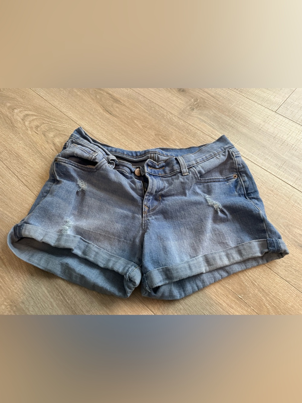 Women’s Distressed Denim Shorts - Blue